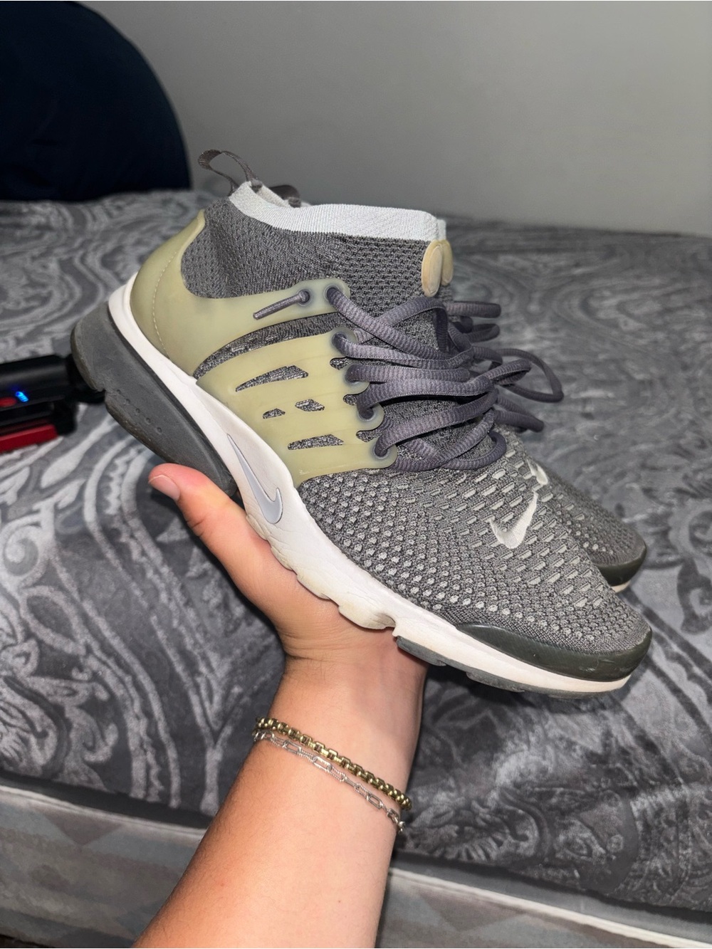 Nike Mens Sz 10 2016 Air Presto Ultra Flyknit Dark Grey Vintage Trainer